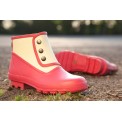 Fuchsia Pink and Antique White Spats Boots